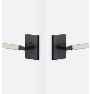 Levanto Privacy Rosette, Flat Black, Knurled Grip in Nickel