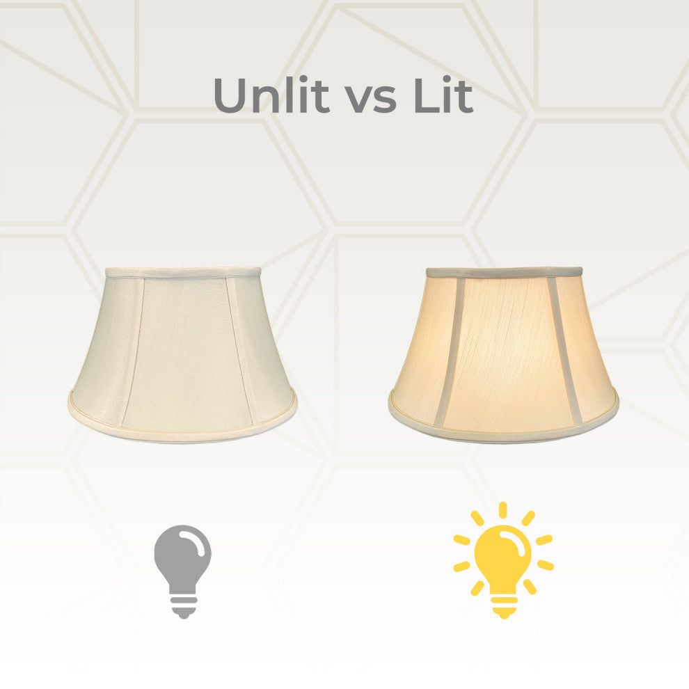 Royal Designs Shallow Drum Bell Bouillotte Lamp Shade, Beige, 9.5x15x8, Single