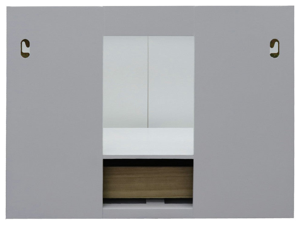 31" Single Wall Mount Vanity, White Finish With White Carrara Top