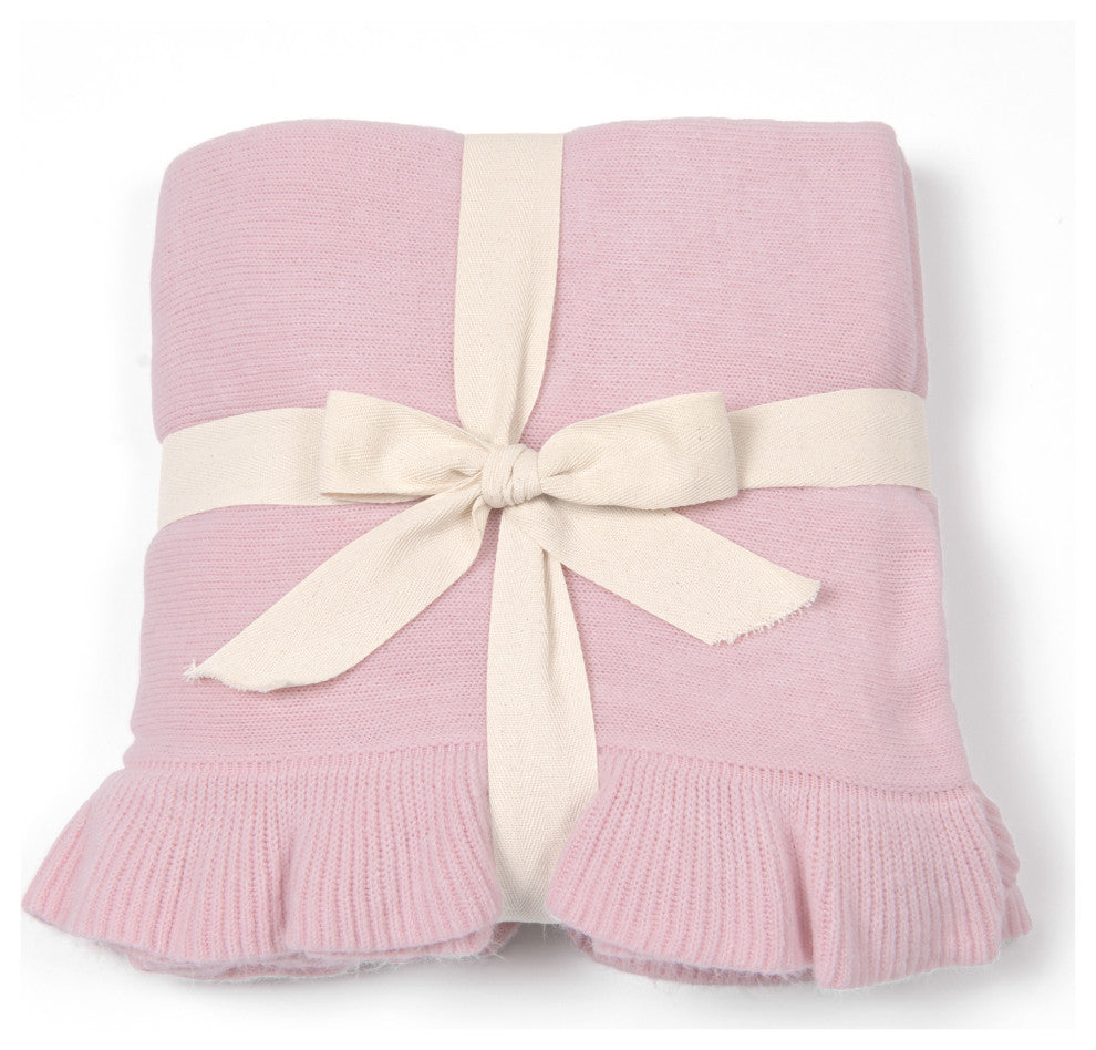 Ruffle Border Throw, Pink