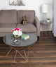 Mendel Round Rose Gold Metal Coffee Table, Gray