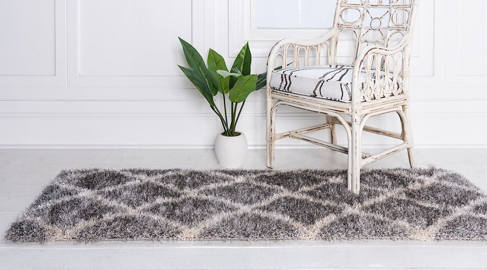 Shag Lavish Shag 4'x6' Rectangle Smoke Area Rug