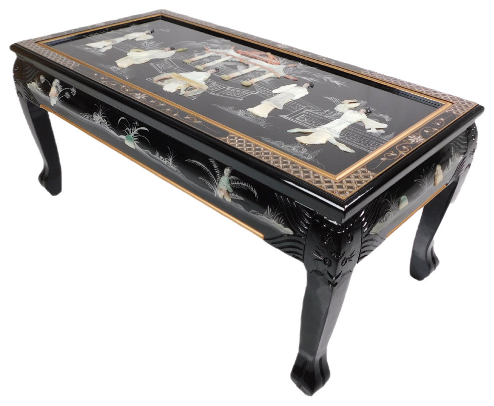 Ball and Claw Lacquer Mother of Pearl Inlaid Dragon Coffee Table