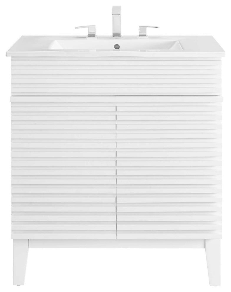 Render 30" Bathroom Vanity Cabinet, White White