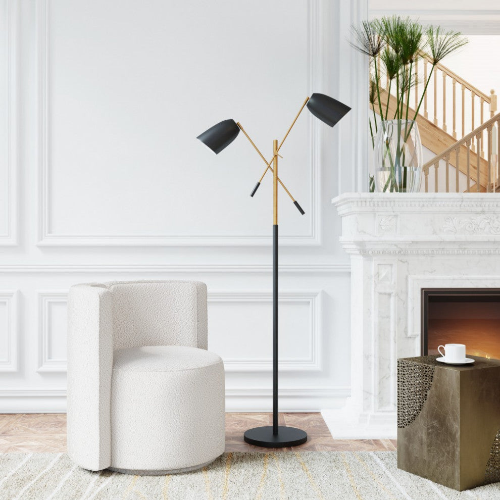 Black and Gold Adjustable Floor Lamp