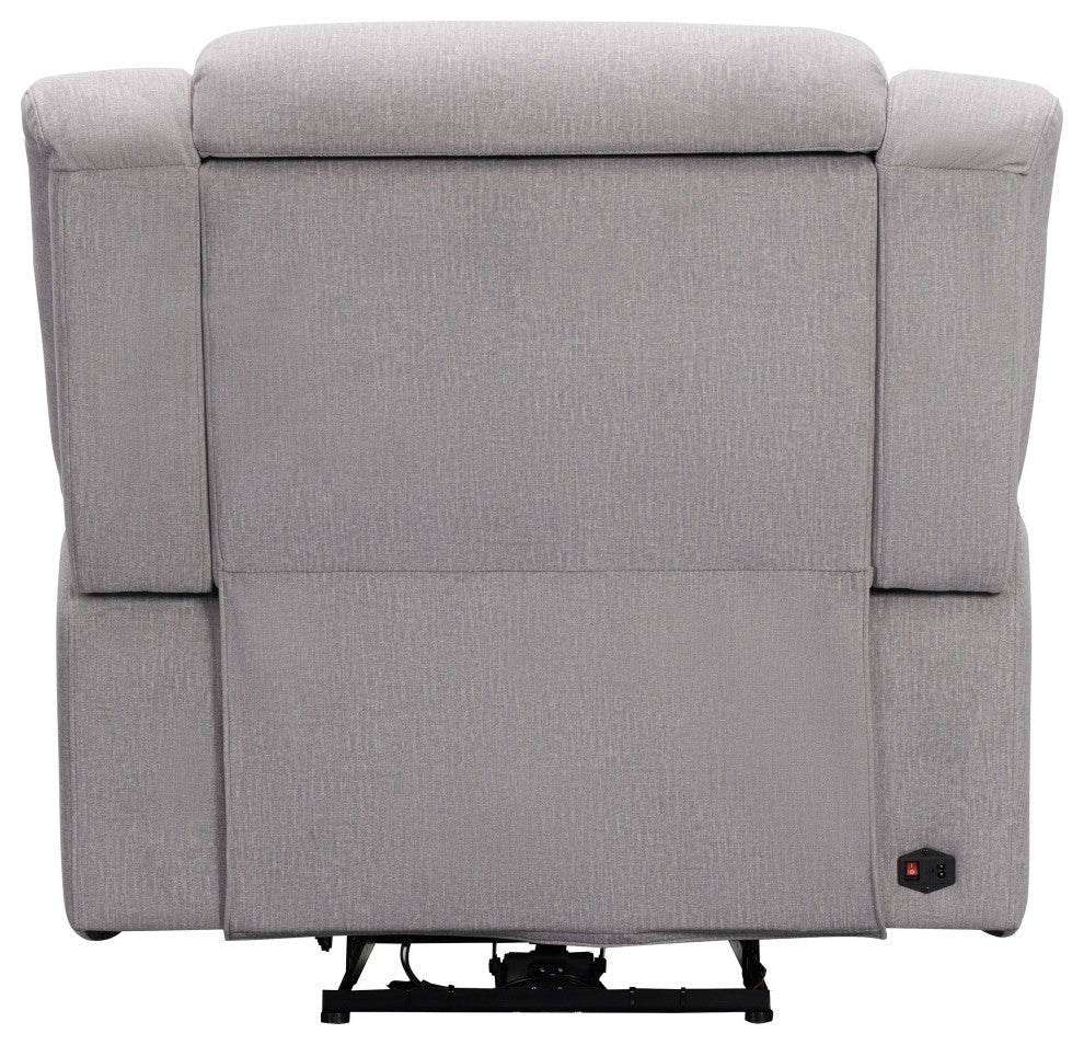 George Power Reclining Chair With Heat + Massage, Gray