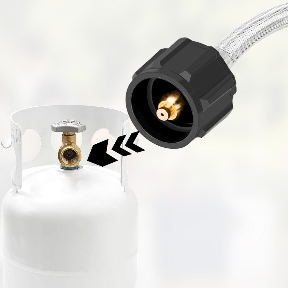 2 Pieces 12 inch 1/4-inch NPT Stainless Braided Pigtail RV Propane Hose