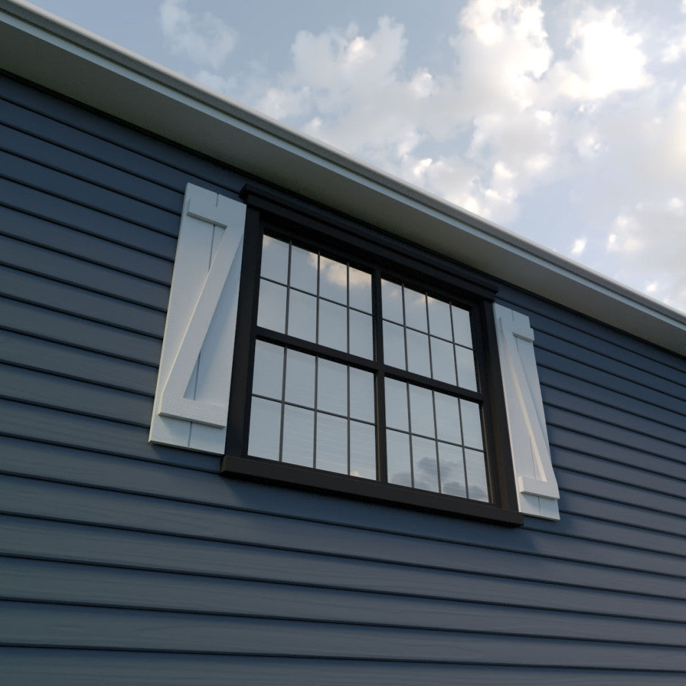 Rustic 2 Board Joined B-N-B Faux Wood Shutters, Rough Cedar, 11x62"