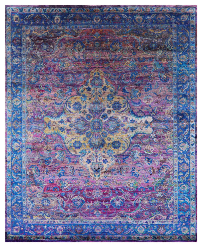 Persian Hand-Knotted Silk Rug 7' 11" X 9' 9" Q6801