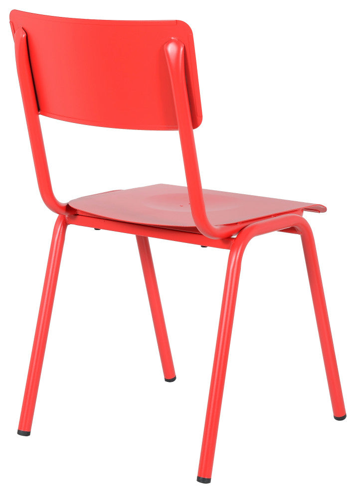 Corris Stacking Patio Dining Side Chair, Frosted Red(Set of 4)