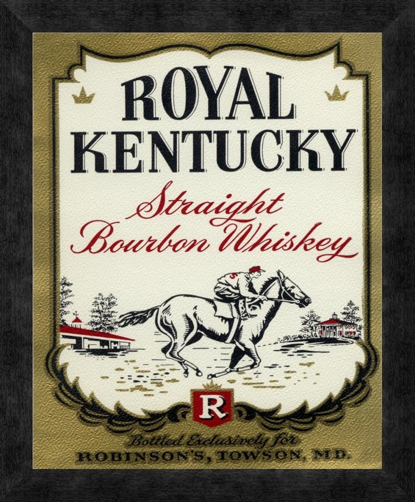 "Royal Kentucky Straight Bourbon Whiskey"  by Vintage Booze Labels, 15x18"