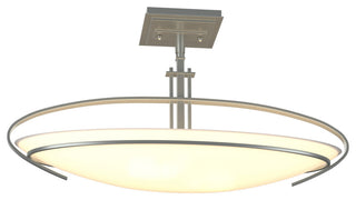 Mackintosh Semi-Flush, Opal Glass, Vintage Platinum
