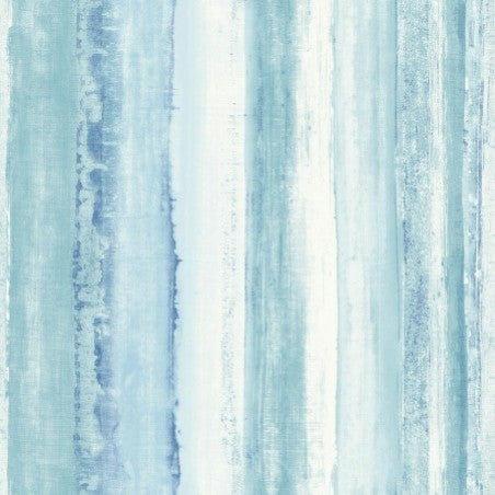 Watercolor Stripe Peel and Stick Wallpaper, Blue