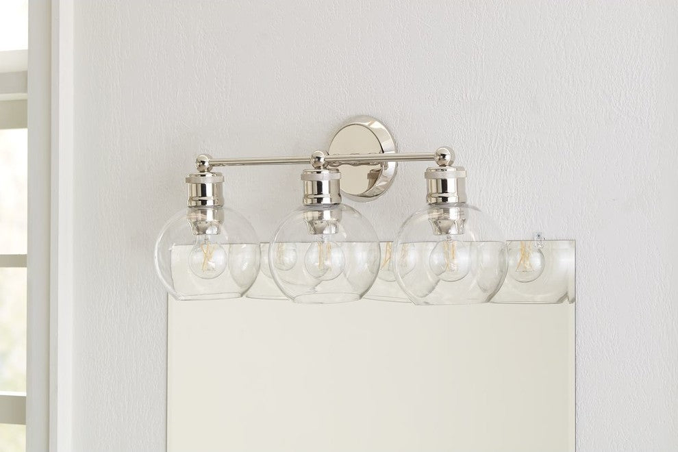 Hansford Collection 3-Light Bath and Vanity, Polished Nickel