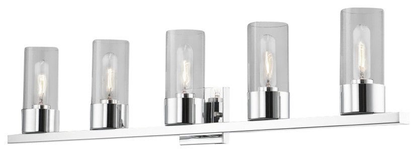 Carson 5 Light Polished Chrome Vanity Sconce