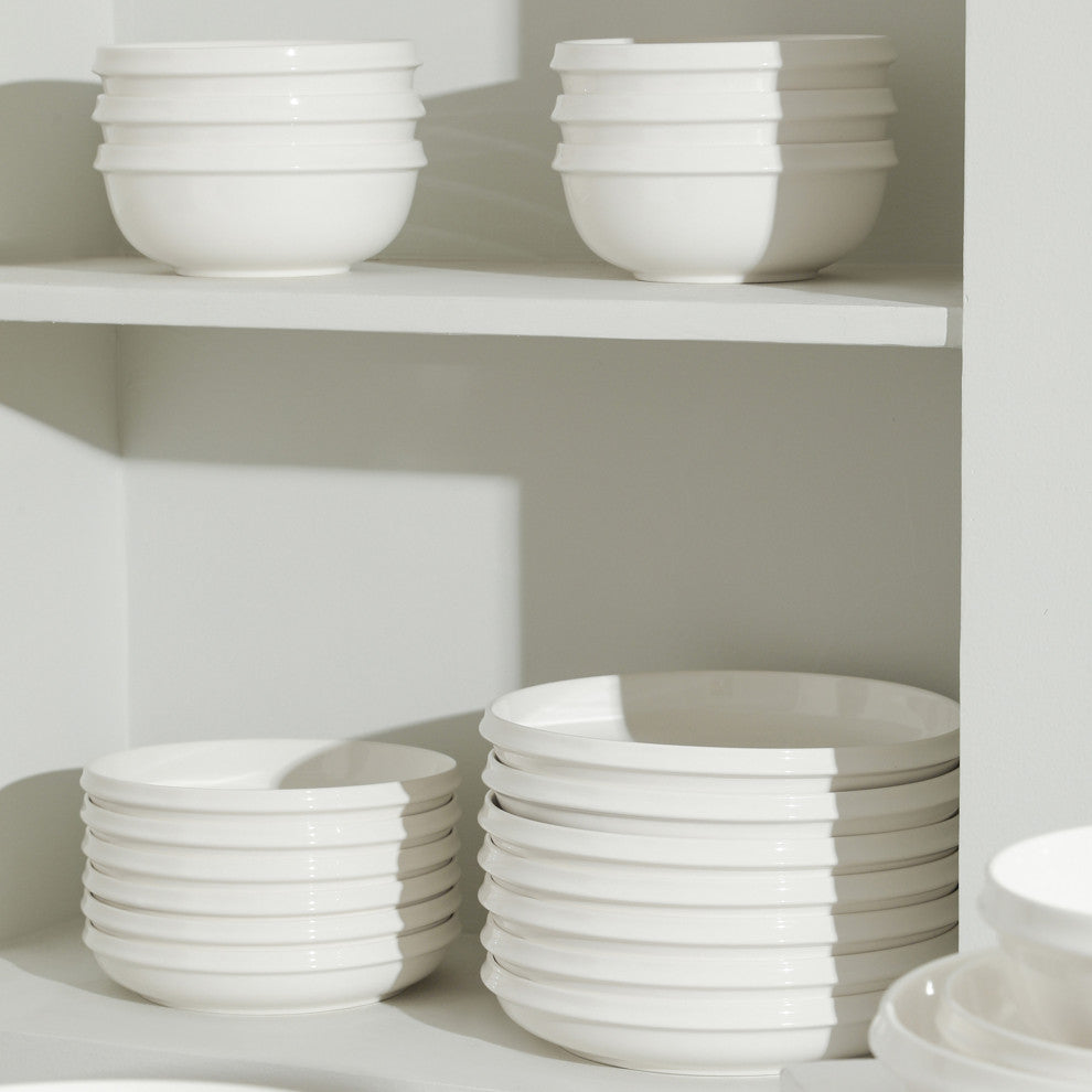 Stone Lain Verso Porcelain 24-Piece Dinnerware Set, White