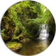 Water Flowing Over Rocks, Landscape Photo Disc Metal Wall Art, 36"