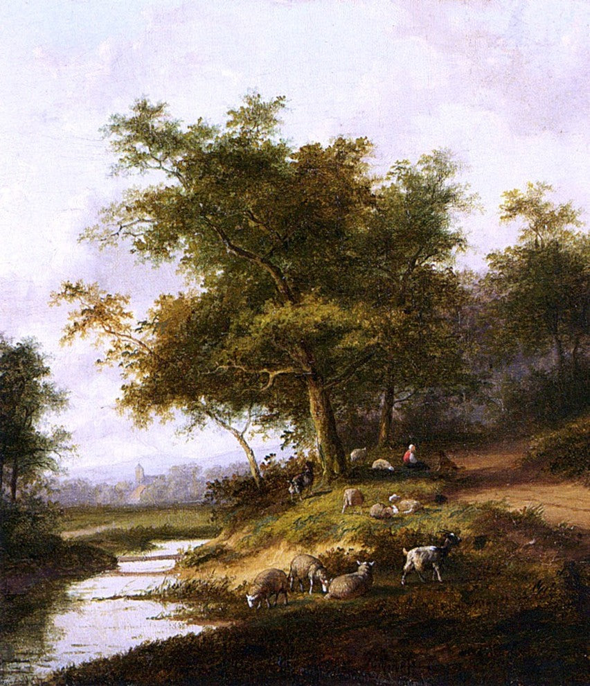 Jan Evert Morel A Shepherdess And Her Flock At Rest Wall Decal