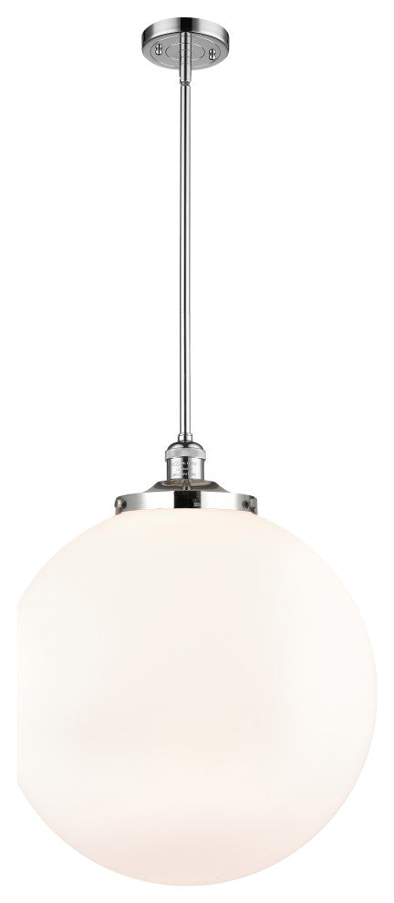 Beacon Pendant, Polished Chrome, Matte White