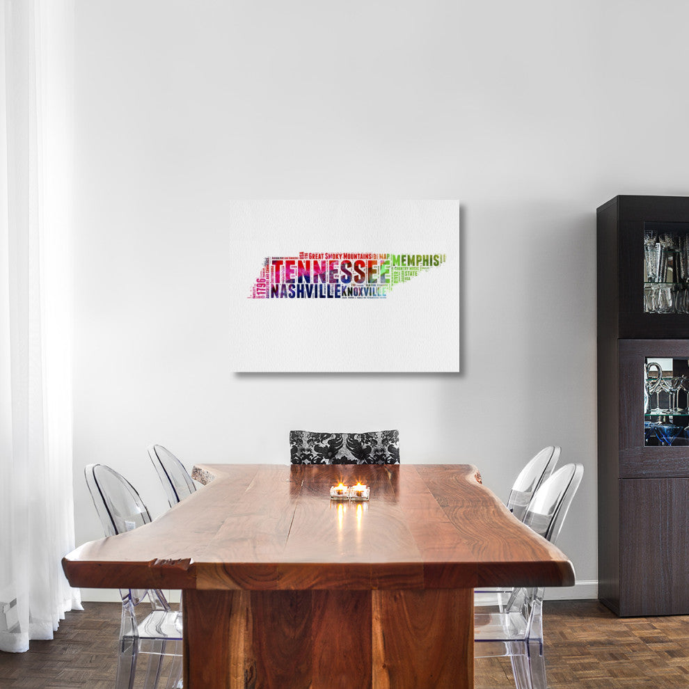 "Tennessee Watercolor Word Cloud" Fine Art Print