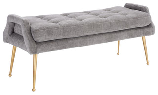 Safavieh Everdeen Bench, Charcoal/Gold
