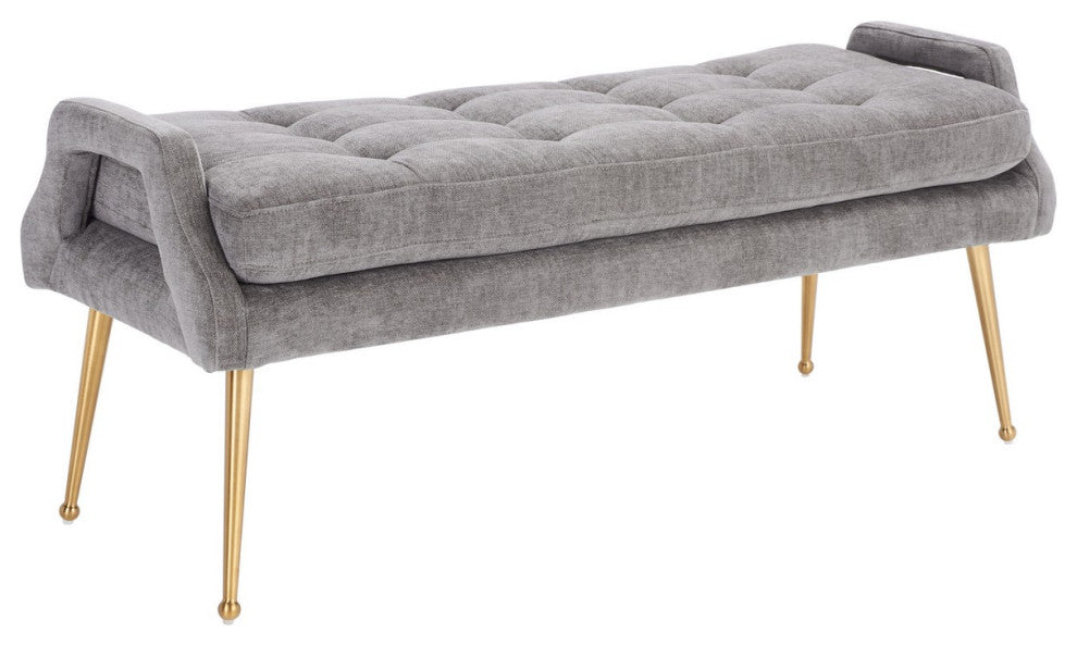 Safavieh Everdeen Bench, Charcoal/Gold