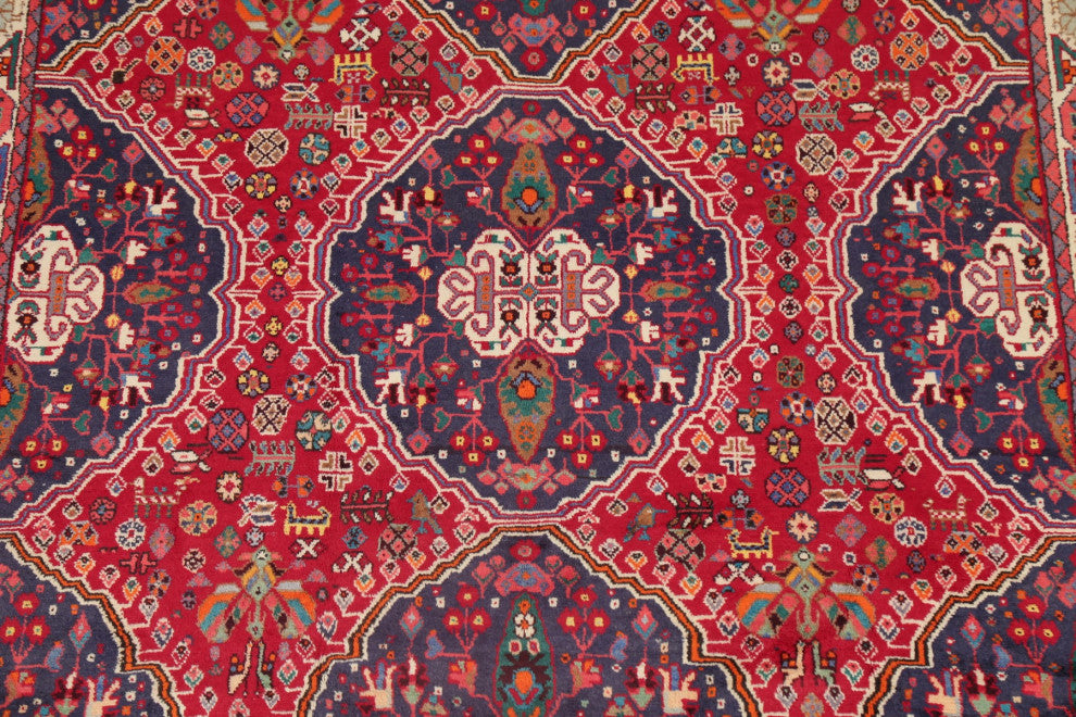 Consigned, Oriental Hand-Knotted Vintage Traditional Persian Area Rug, Red, 6x9