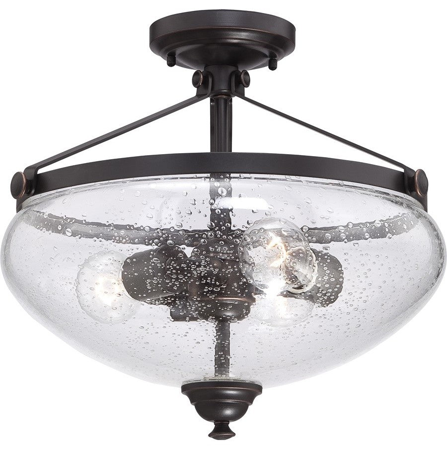 Nuvo 3-Light Incandescent Laurel Close-to-Ceiling Light Fixture, Sudbury Bronze