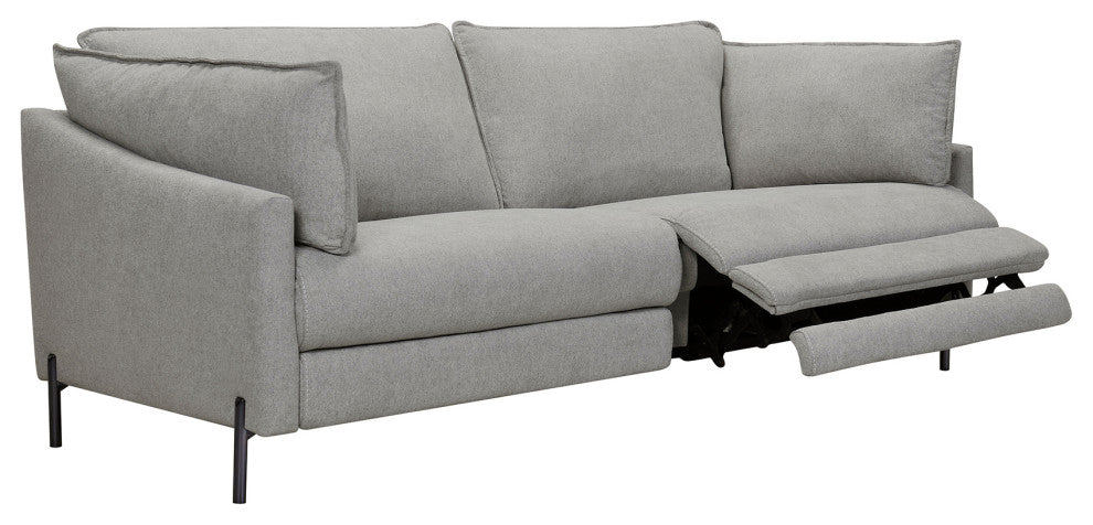 Juliett 80" Modern Power Reclining Sofa, Gray Pebble