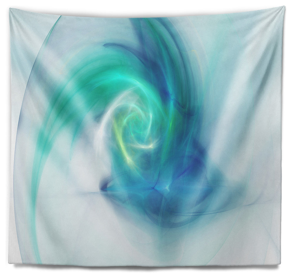 Light Blue Fractal Abstract Texture Abstract Wall Tapestry, 39"x32"