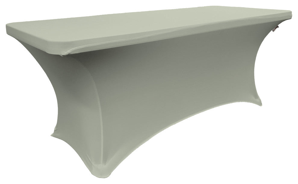 LA Linen Rectangular Spandex Table Cover, Light Gray, 96"x30"x30"