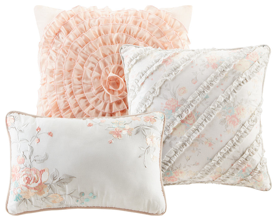Madison Park Serendipity Cotton Percale Comforter Set, Blush