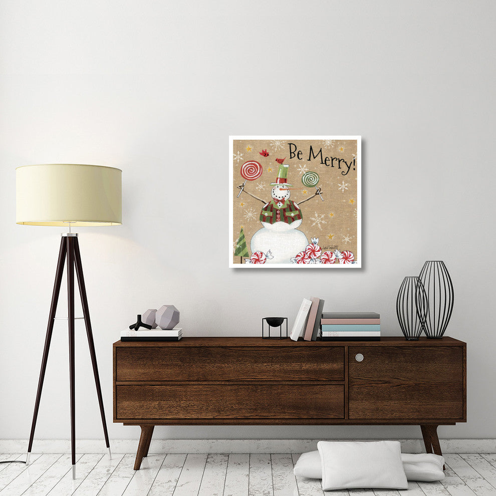 "Sweet Snowmen IV" Digital Paper Print by Anne Tavoletti, 32"x32"