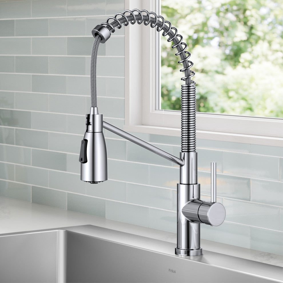 KRAUS Coda Commercial Style 2-Function 1-Handle Pull Down Kitchen Faucet, CH