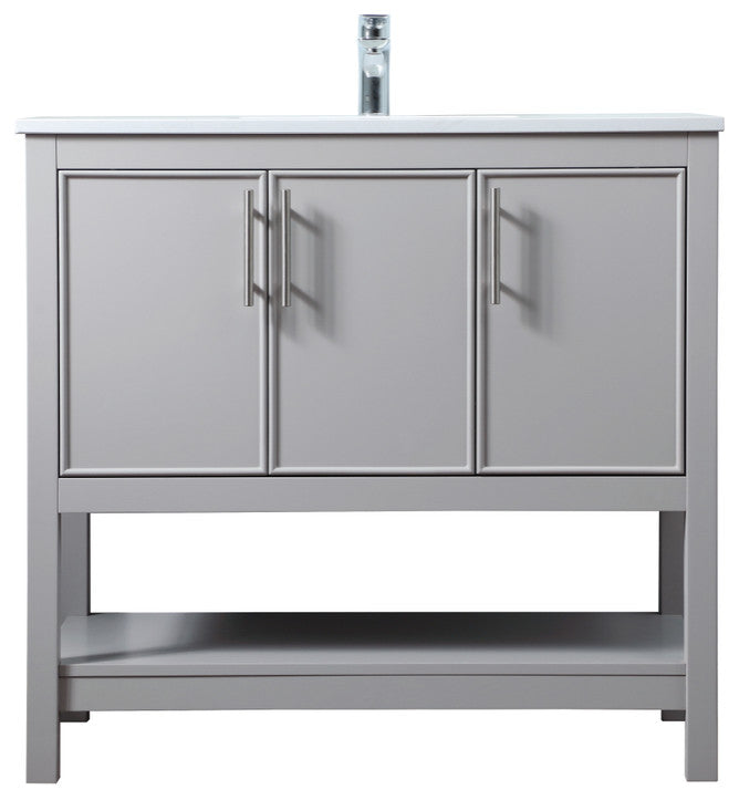 36" SIngle Bathroom Vanity, Grey