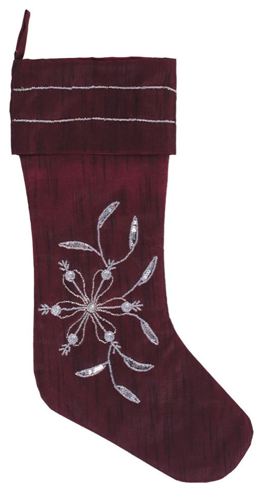 Vickerman Qtx17122 Decorative 8"X19" Silver Sparkle Christmas Stocking
