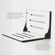 Silhouette Folding Wall Mount Shower Bench Seat, White Seat With Matte Black Frame
