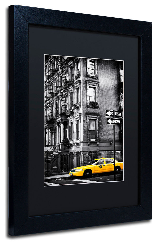 Philippe Hugonnard 'NYC Yellow Cab', Black Frame, Black Mat, 14x11
