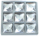 Utopia Alley Gleam Grid 9 Crystal Square Knob, 1.5", Polished Chrome, 10 Pack