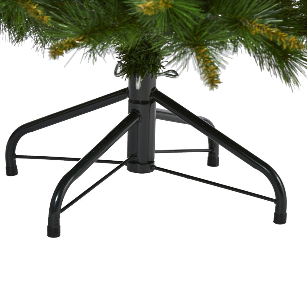 5' New England Pine Faux Xmas Tree W/ 200 Clear Lights and 492 Bendable Branches
