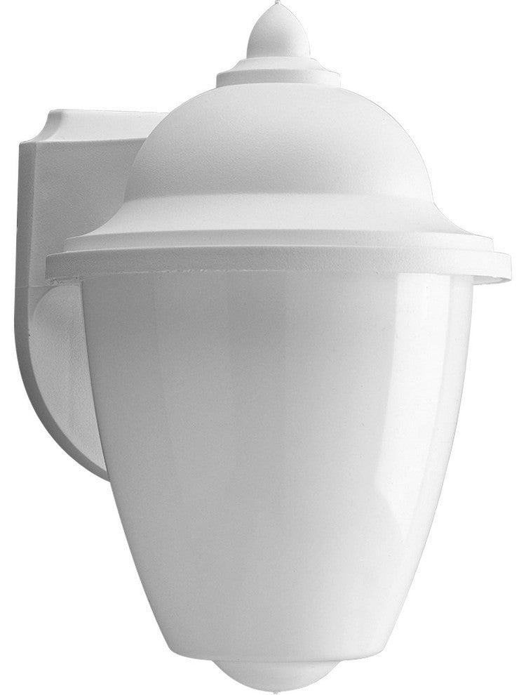 Progress Lighting 1-Light Wall Lantern With White Acrylic Acorn Diffuser, White