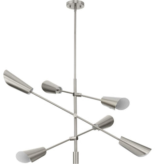 Cornett Collection 6-Light Contemporary Chandelier, Brushed Nickel
