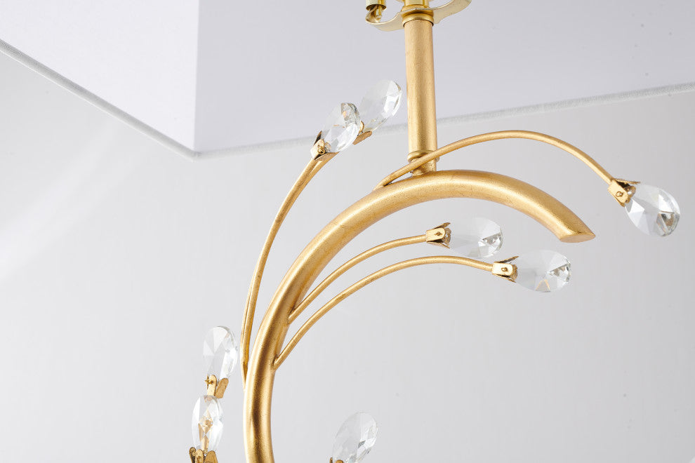 Crystal and Gold Branch Table Lamp, Gold