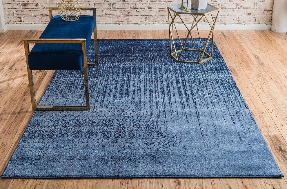 Rug Unique Loom Del Mar Blue Round 6' 0 x 6' 0