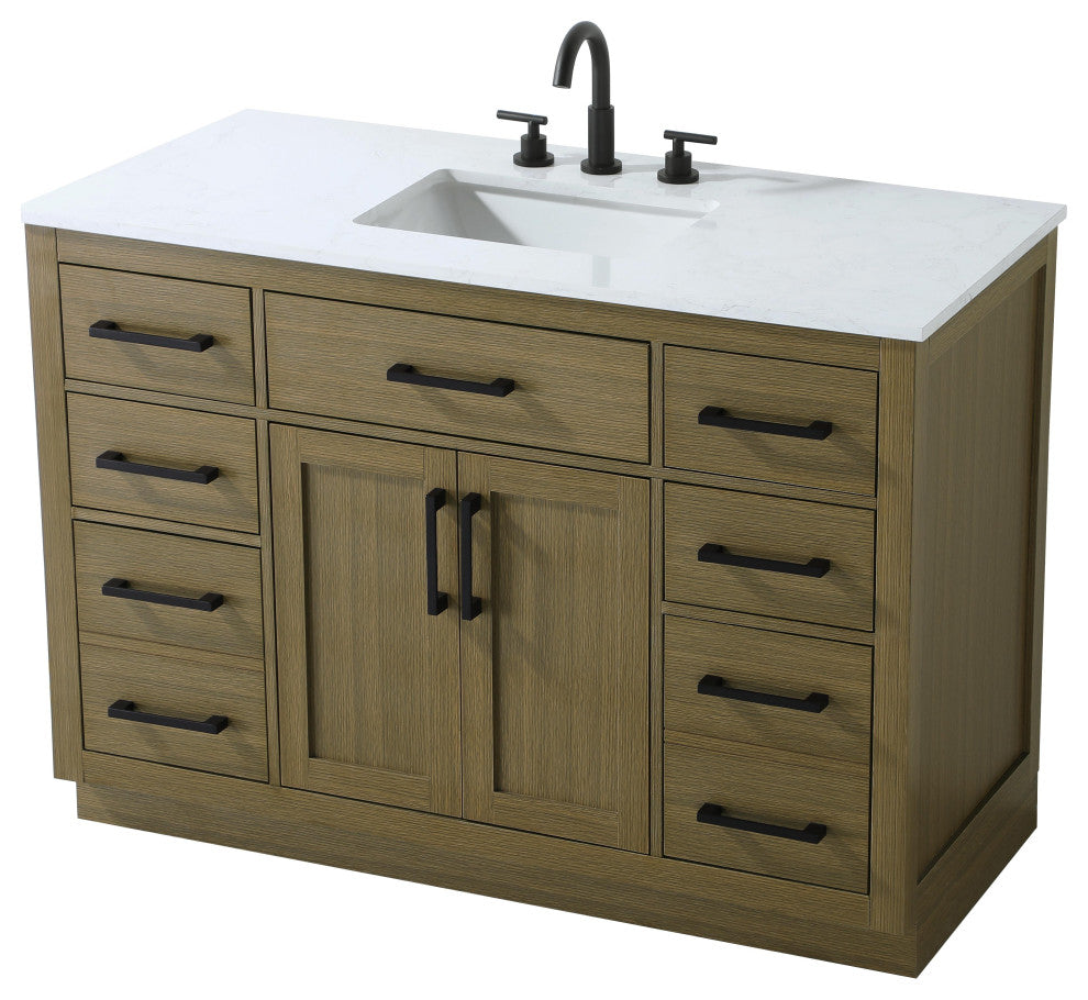 Home Living 48" Single Bathroom Vanity, Chestnut Brown