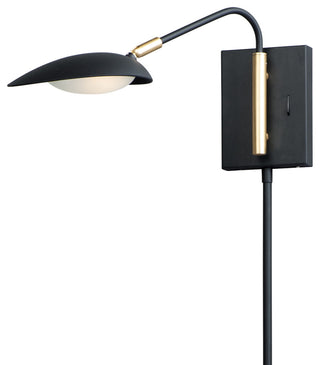 Maxim 21691 Scan 1 Light 8" Tall LED Plug-In Wall Sconce - Black / Satin Brass