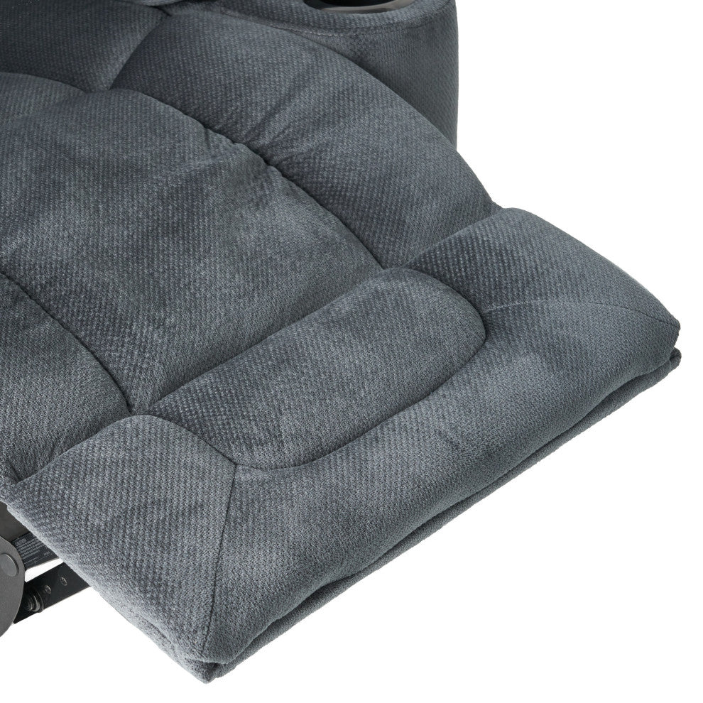 GDF Studio Raymond Steel Gray Fabric Glider Recliner