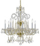 Crystorama 5008PBCLSAQ Eight Light Chandelier Traditional Crystal Brass