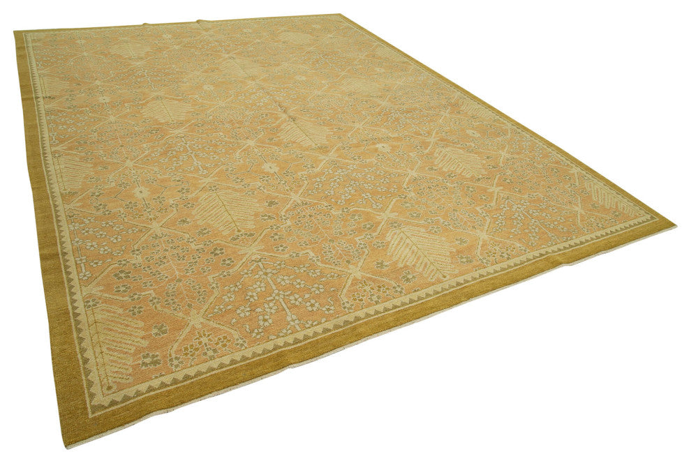 Rug N Carpet - Handwoven Oriental 9' 1" x 12' 0" Decorative Oushak Area Rug