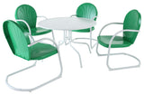Griffith Metal 40" 5-Piece Outdoor Dining Set, Green
